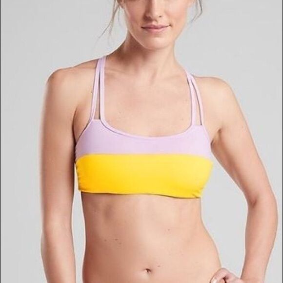 ATHLETA Strappy Sporty Color Block Chroma Bikini Top Size XS - Picture 3 of 5